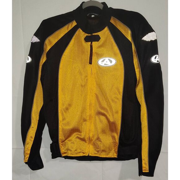 AGVSPORT AGV Mesh Sport Motorcyle Jacket with Arm/back Armor Size 3XL Black Yell - Picture 1 of 11